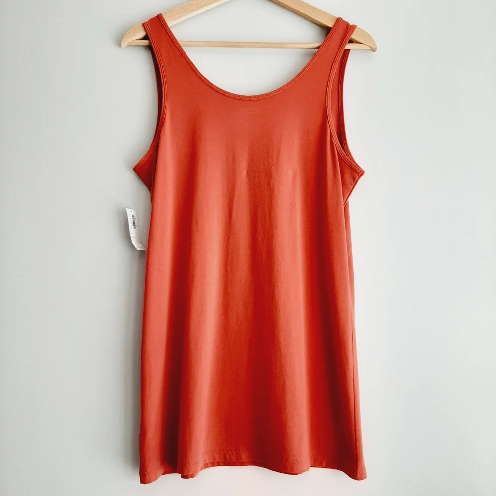 🍒 Old Navy NEW First Layer Long / Tall Scoop Neck Tank Top Sz L - Picture 6 of 9